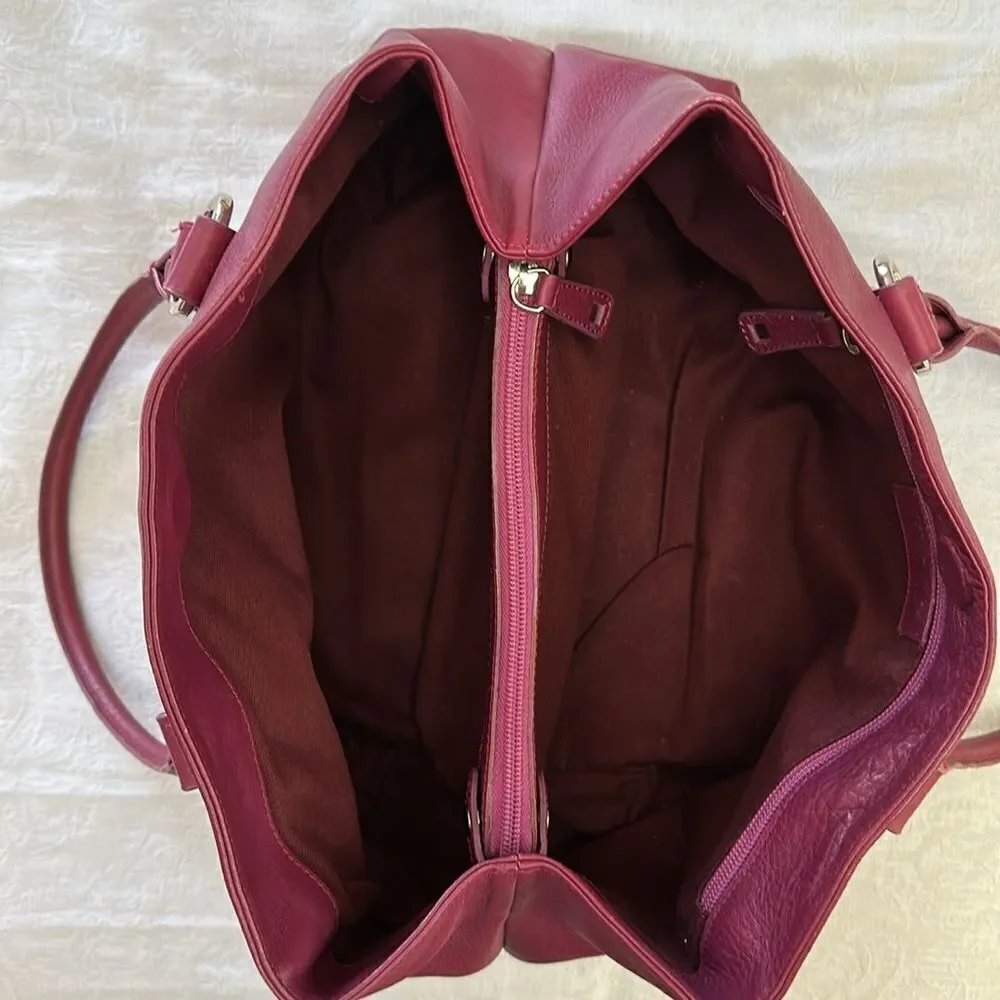 Gianfranco Sisti Floral Embellished Italian Leather Bag Purse Pocketbook